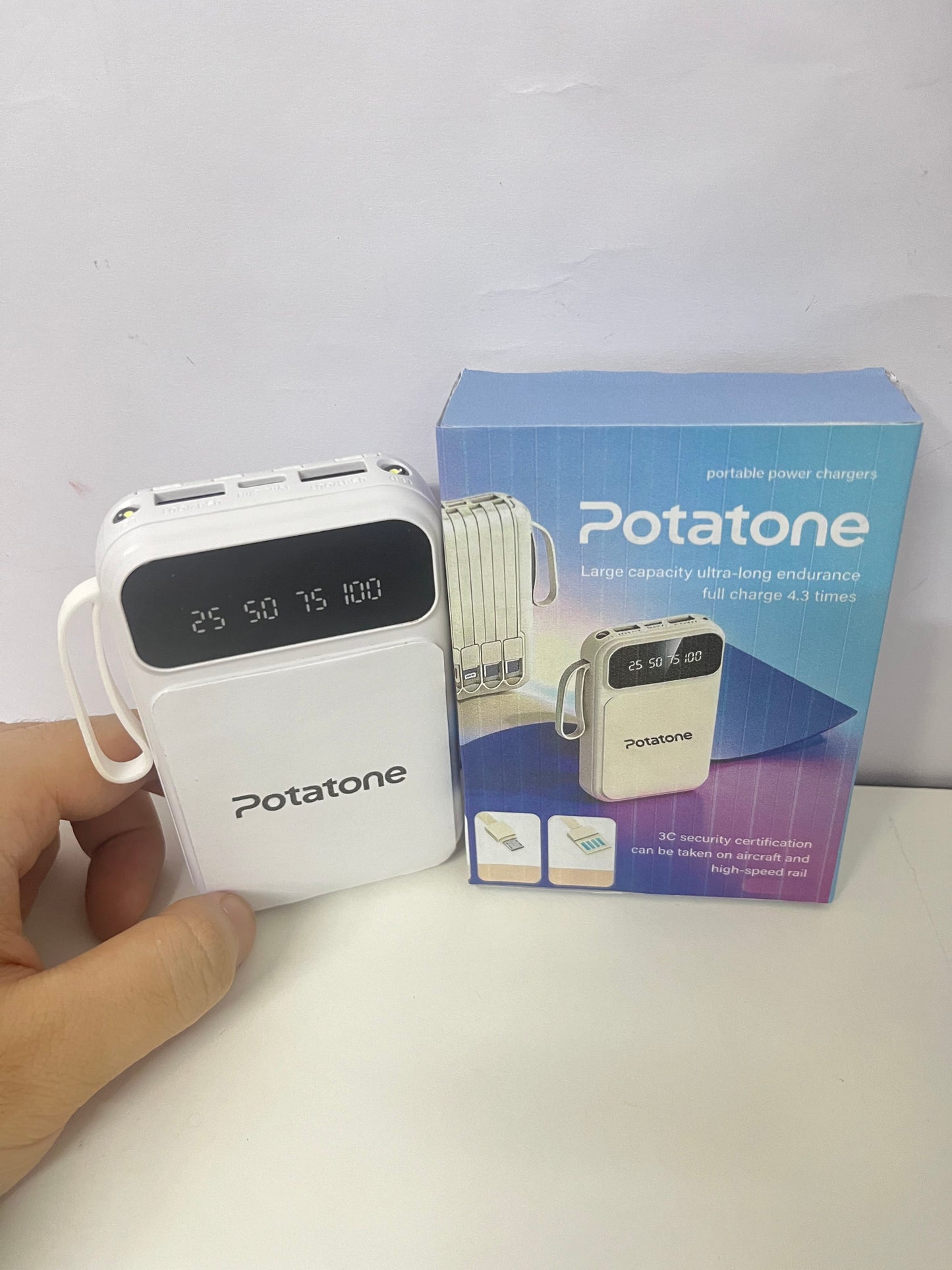 Potatone Digital Display Large-Capacity Portable Power Bank A Long-Lasting Charging Essential for Travel