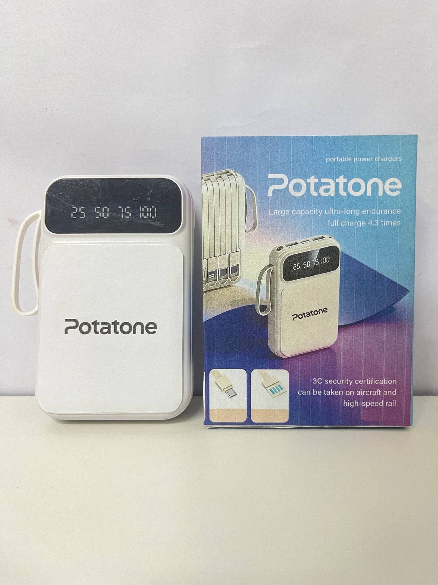 Potatone Digital Display Large-Capacity Portable Power Bank A Long-Lasting Charging Essential for Travel