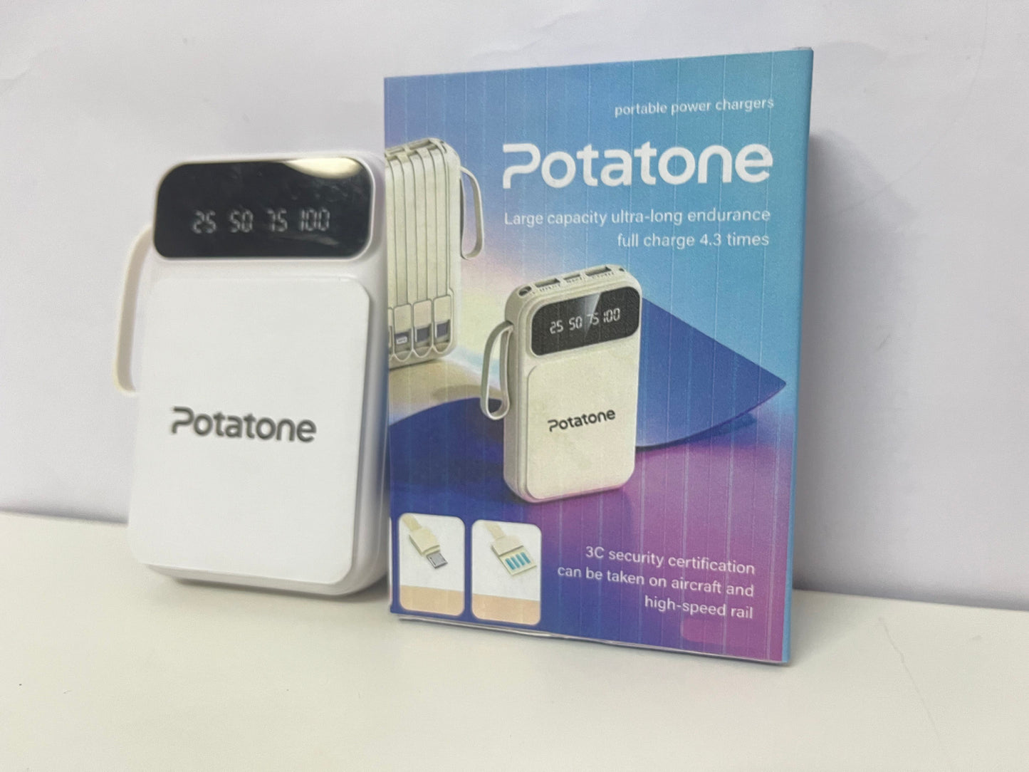 Potatone Digital Display Large-Capacity Portable Power Bank A Long-Lasting Charging Essential for Travel