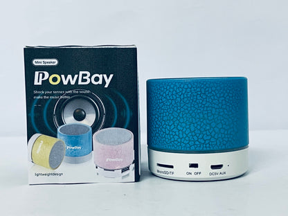 PowBay Portable Mini Speaker, Super Bass Stereo Rechargeable Speaker with LED Lights