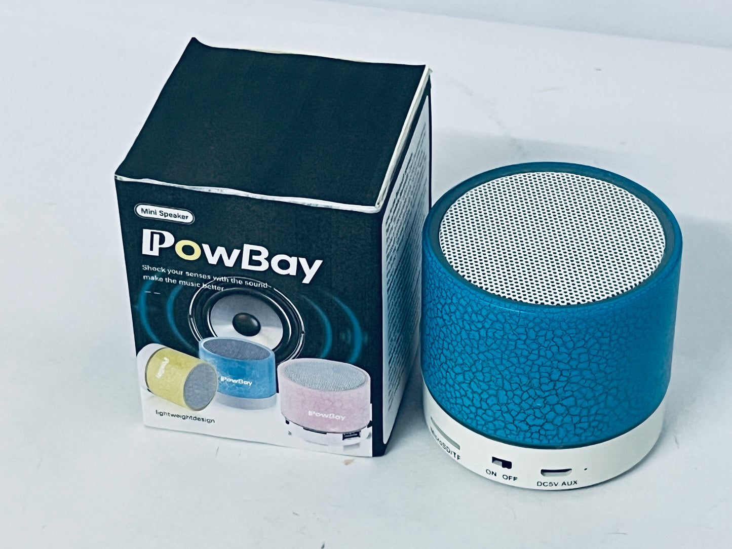 PowBay Portable Mini Speaker, Super Bass Stereo Rechargeable Speaker with LED Lights