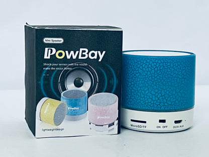 PowBay Portable Mini Speaker, Super Bass Stereo Rechargeable Speaker with LED Lights