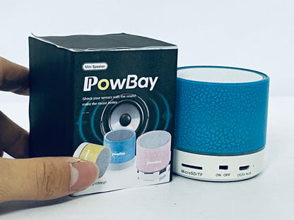 PowBay Portable Mini Speaker, Super Bass Stereo Rechargeable Speaker with LED Lights