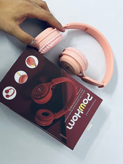 PowHom Upgraded Hybrid Noise Cancelling Headphones with Transparent Modes Wireless Bluetooth with Mic Deep Bass Soft-Earpads Hi-Fi Audio Comfortable Fit Long Playtime for Home Office Travel Over Ear Pink