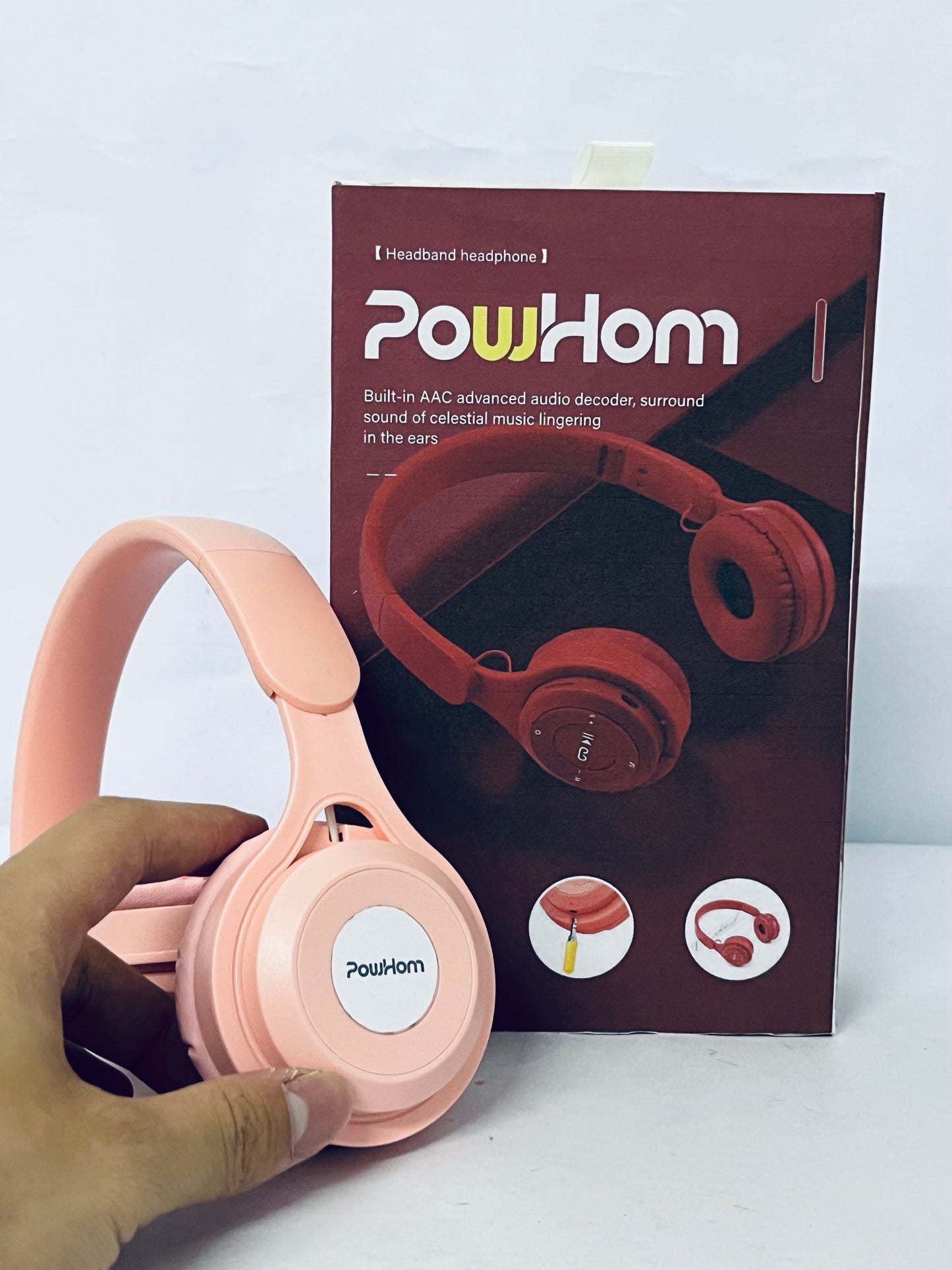 PowHom Upgraded Hybrid Noise Cancelling Headphones with Transparent Modes Wireless Bluetooth with Mic Deep Bass Soft-Earpads Hi-Fi Audio Comfortable Fit Long Playtime for Home Office Travel Over Ear Pink