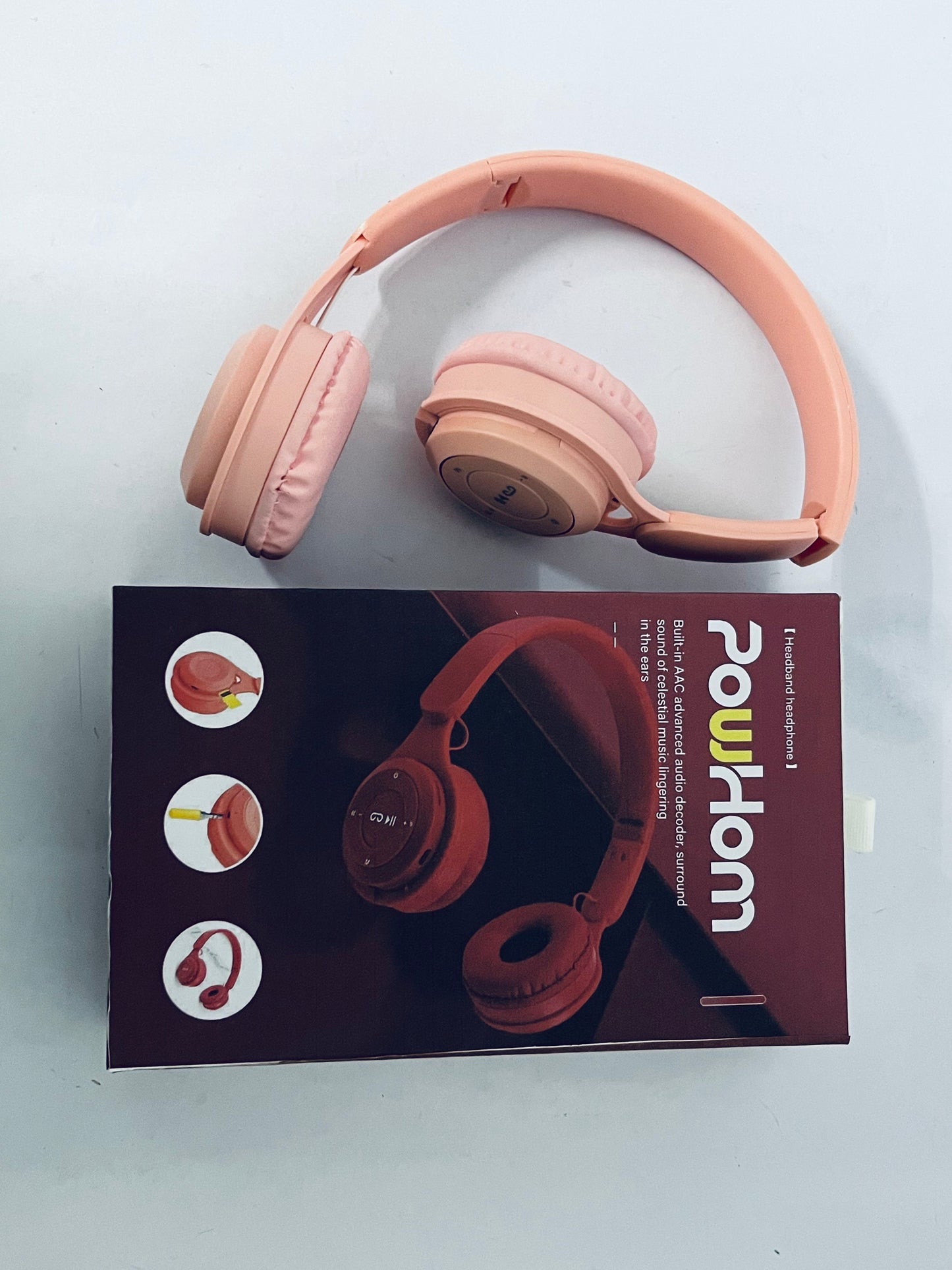 PowHom Upgraded Hybrid Noise Cancelling Headphones with Transparent Modes Wireless Bluetooth with Mic Deep Bass Soft-Earpads Hi-Fi Audio Comfortable Fit Long Playtime for Home Office Travel Over Ear Pink