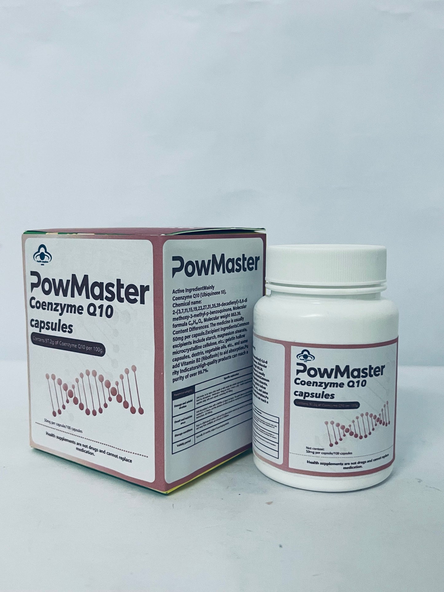 PowMaster Dietary food supplements Coenzyme Q10 capsules - Protect Heart Health and Revitalize Body and Mind