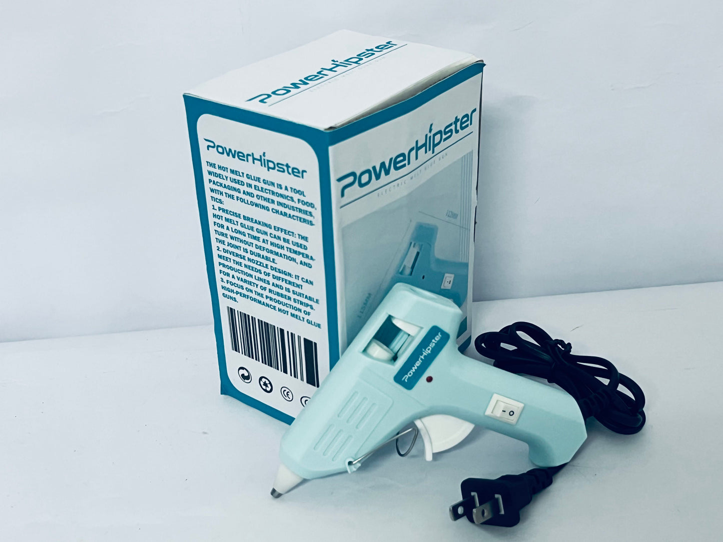 PowerHipster Mini Hot melt gun Handmade glue gun for household use (blue) Fast Preheating Hot Melt, High Temp for School Crafts DIY Arts and Quick Home Repairs
