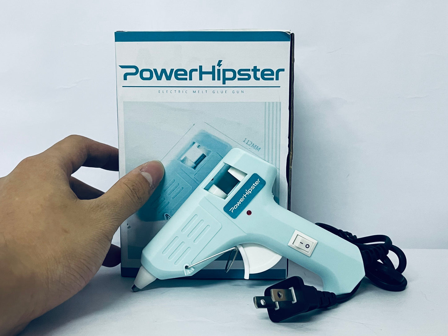 PowerHipster Mini Hot melt gun Handmade glue gun for household use (blue) Fast Preheating Hot Melt, High Temp for School Crafts DIY Arts and Quick Home Repairs