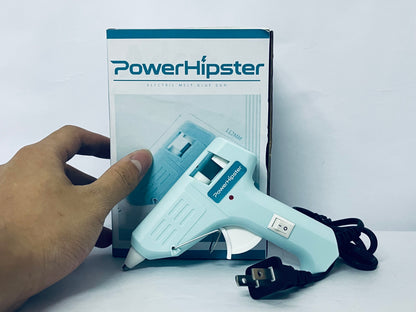 PowerHipster Mini Hot melt gun Handmade glue gun for household use (blue) Fast Preheating Hot Melt, High Temp for School Crafts DIY Arts and Quick Home Repairs