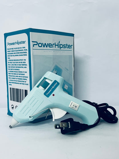 PowerHipster Mini Hot melt gun Handmade glue gun for household use (blue) Fast Preheating Hot Melt, High Temp for School Crafts DIY Arts and Quick Home Repairs