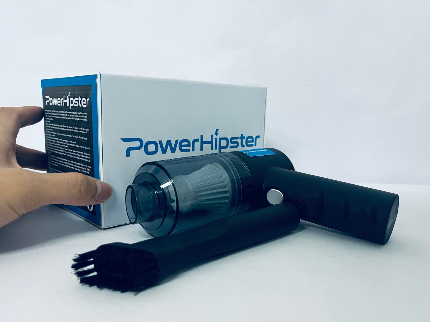 PowerHipster Handheld Vacuum Cordless, 6000Pa Air Duster, 1200mAh Rechargeable Battery Handheld Car Vacuum Cleaner, 120W High Power Vacuum Cleaner for Home, Office, Car, Pets (Black)