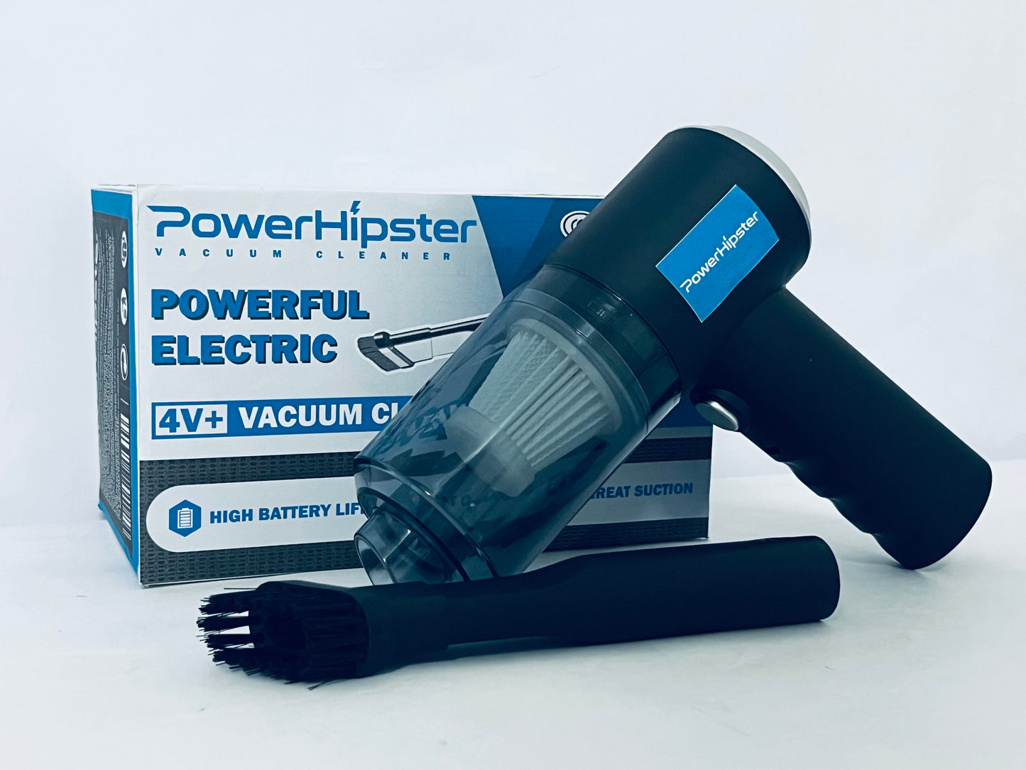PowerHipster Handheld Vacuum Cordless, 6000Pa Air Duster, 1200mAh Rechargeable Battery Handheld Car Vacuum Cleaner, 120W High Power Vacuum Cleaner for Home, Office, Car, Pets (Black)