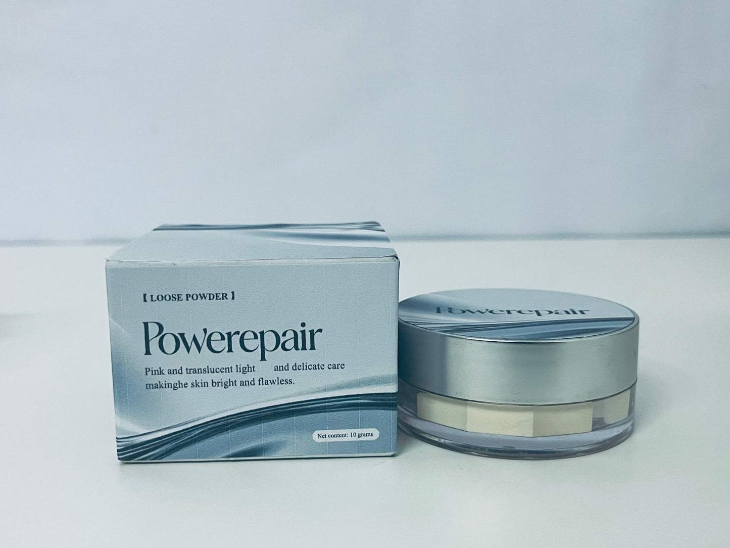 Powerepair Pink Translucent Soft Light Loose Powder Setting & Skin-Caring Style A Long-Lasting Clear & Flawless Item for Makeup