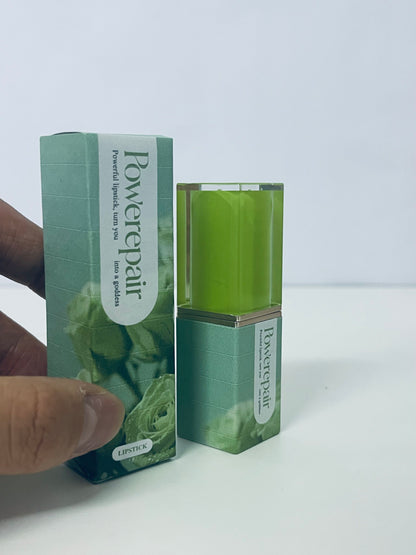 Powerepair Forest-Style Matte Green-Tone Lipstick Unique Niche Style An Eye-Catching Highlight Item for Makeup Looks
