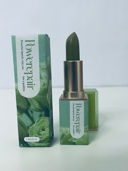 Powerepair Forest-Style Matte Green-Tone Lipstick Unique Niche Style An Eye-Catching Highlight Item for Makeup Looks