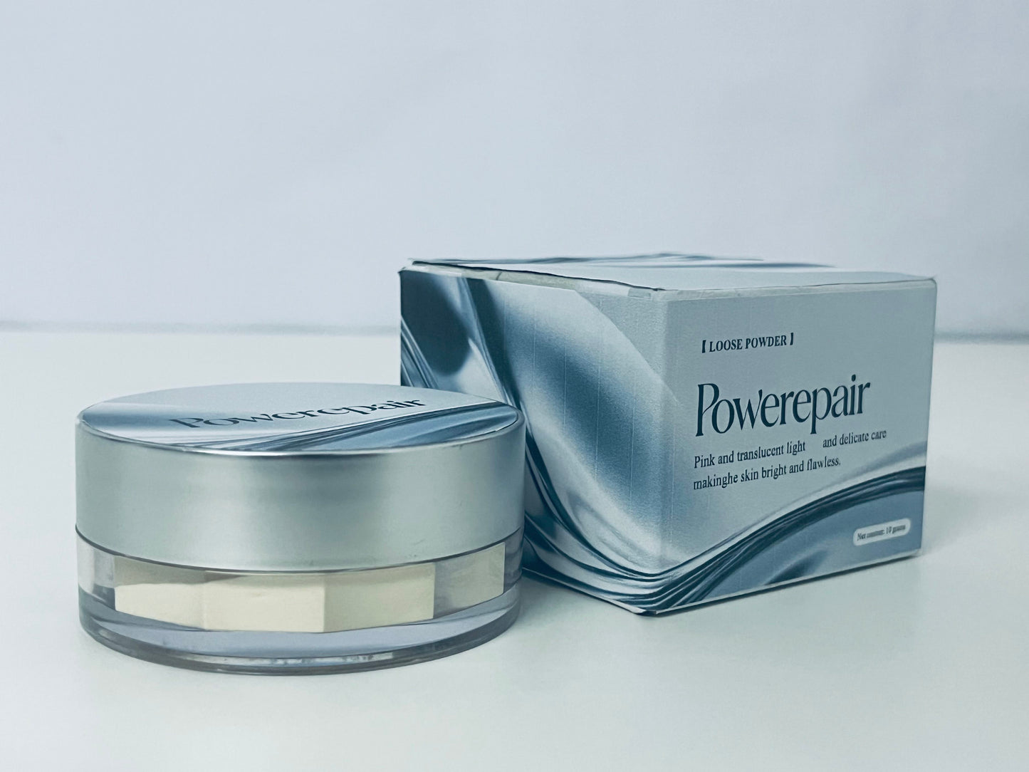 Powerepair Pink Translucent Soft Light Loose Powder Setting & Skin-Caring Style A Long-Lasting Clear & Flawless Item for Makeup