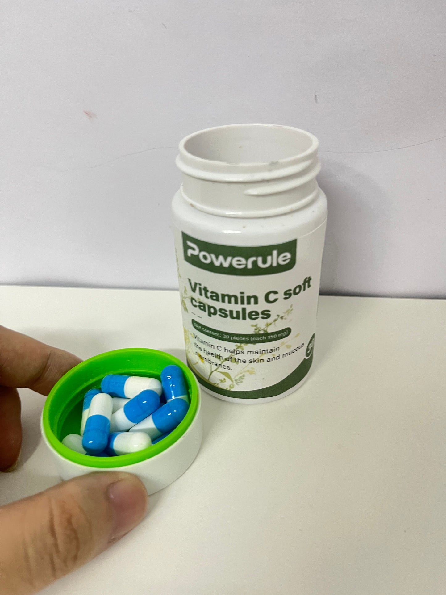 Powerule Vitamin C Soft Capsules 30-Count (90mg Each) Gentle Plant-Inspired Formula A Daily Nutritional Supplement for Skin & Mucous Membrane Health