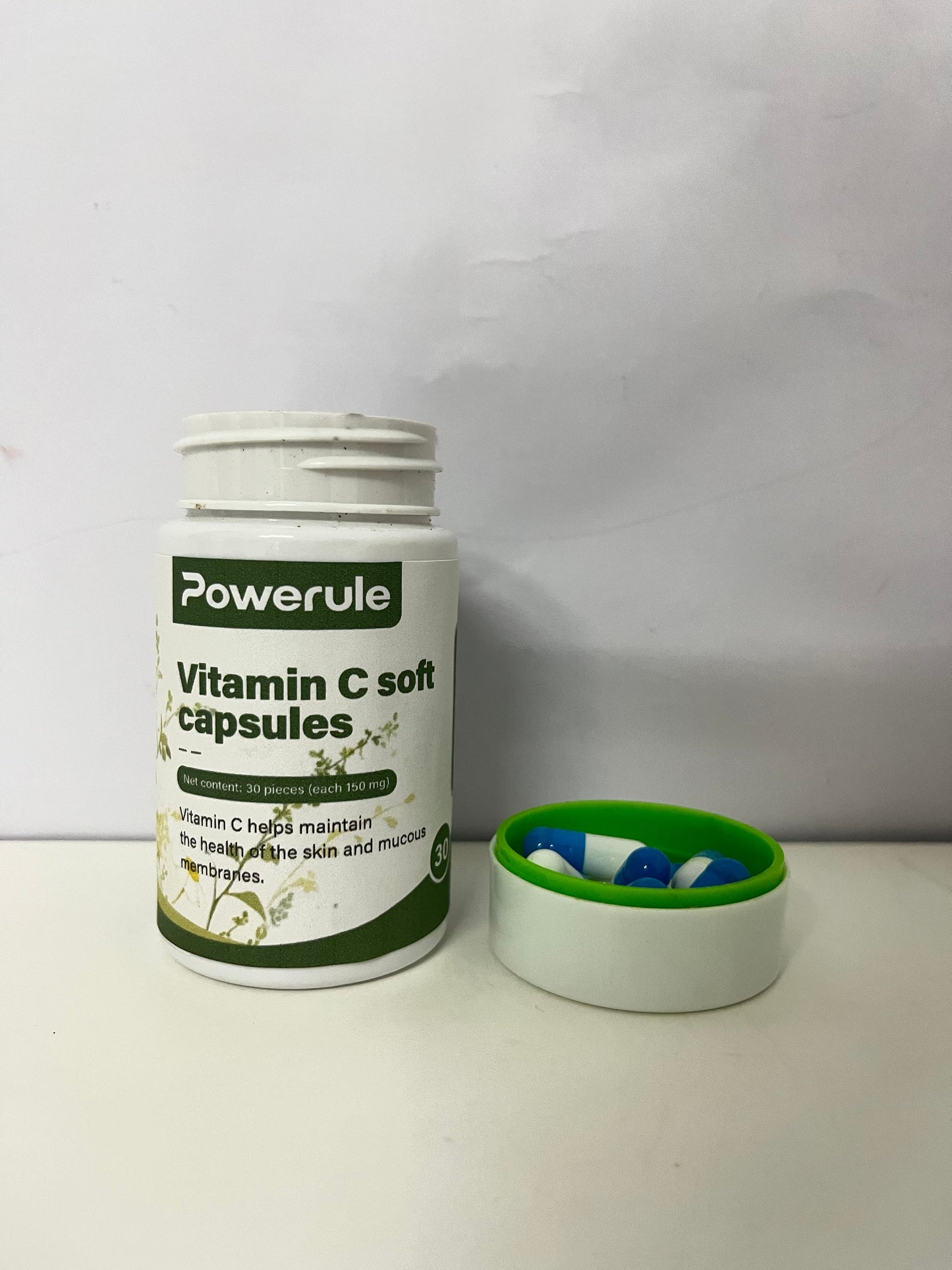 Powerule Vitamin C Soft Capsules 30-Count (90mg Each) Gentle Plant-Inspired Formula A Daily Nutritional Supplement for Skin & Mucous Membrane Health