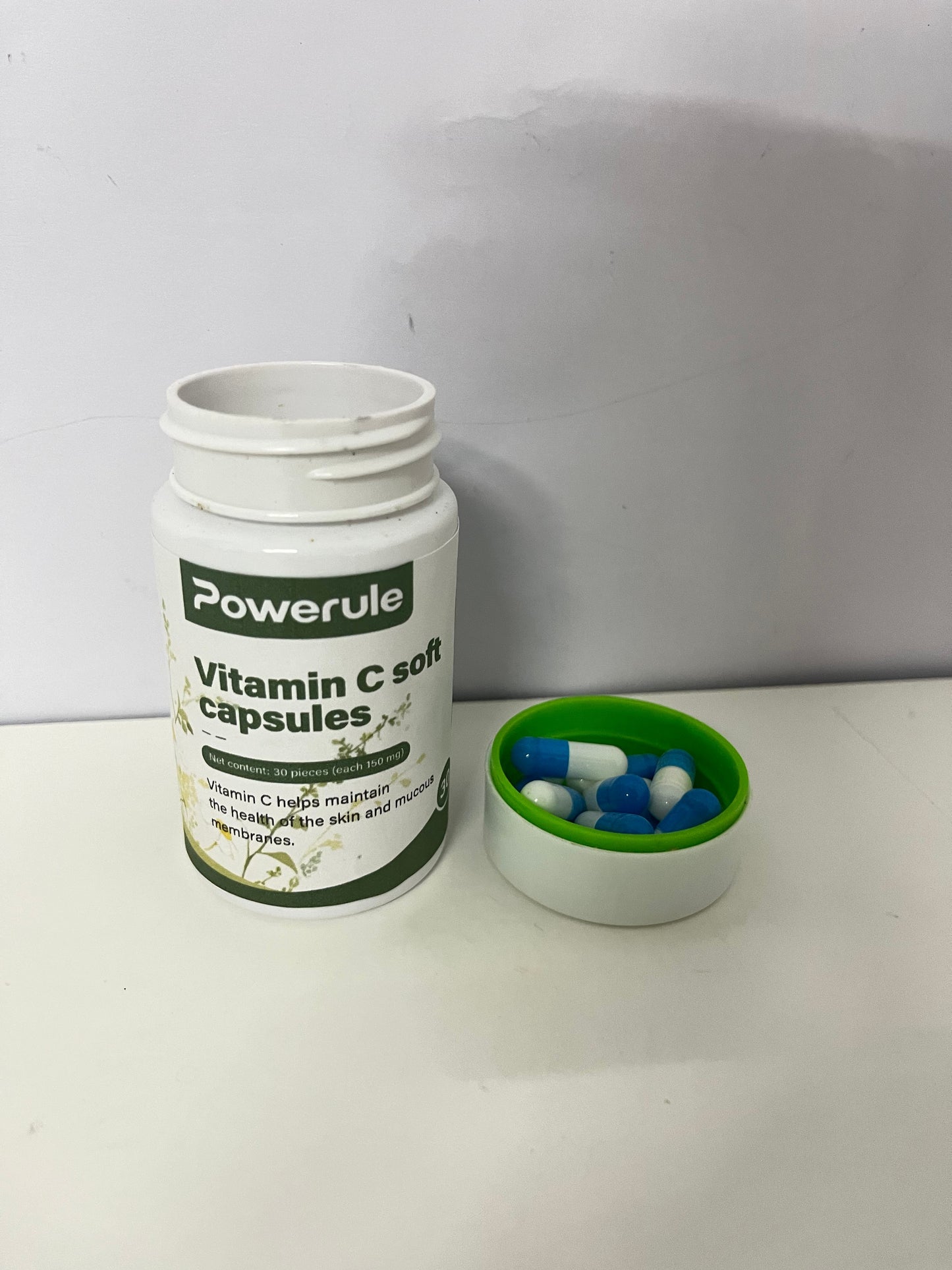 Powerule Vitamin C Soft Capsules 30-Count (90mg Each) Gentle Plant-Inspired Formula A Daily Nutritional Supplement for Skin & Mucous Membrane Health