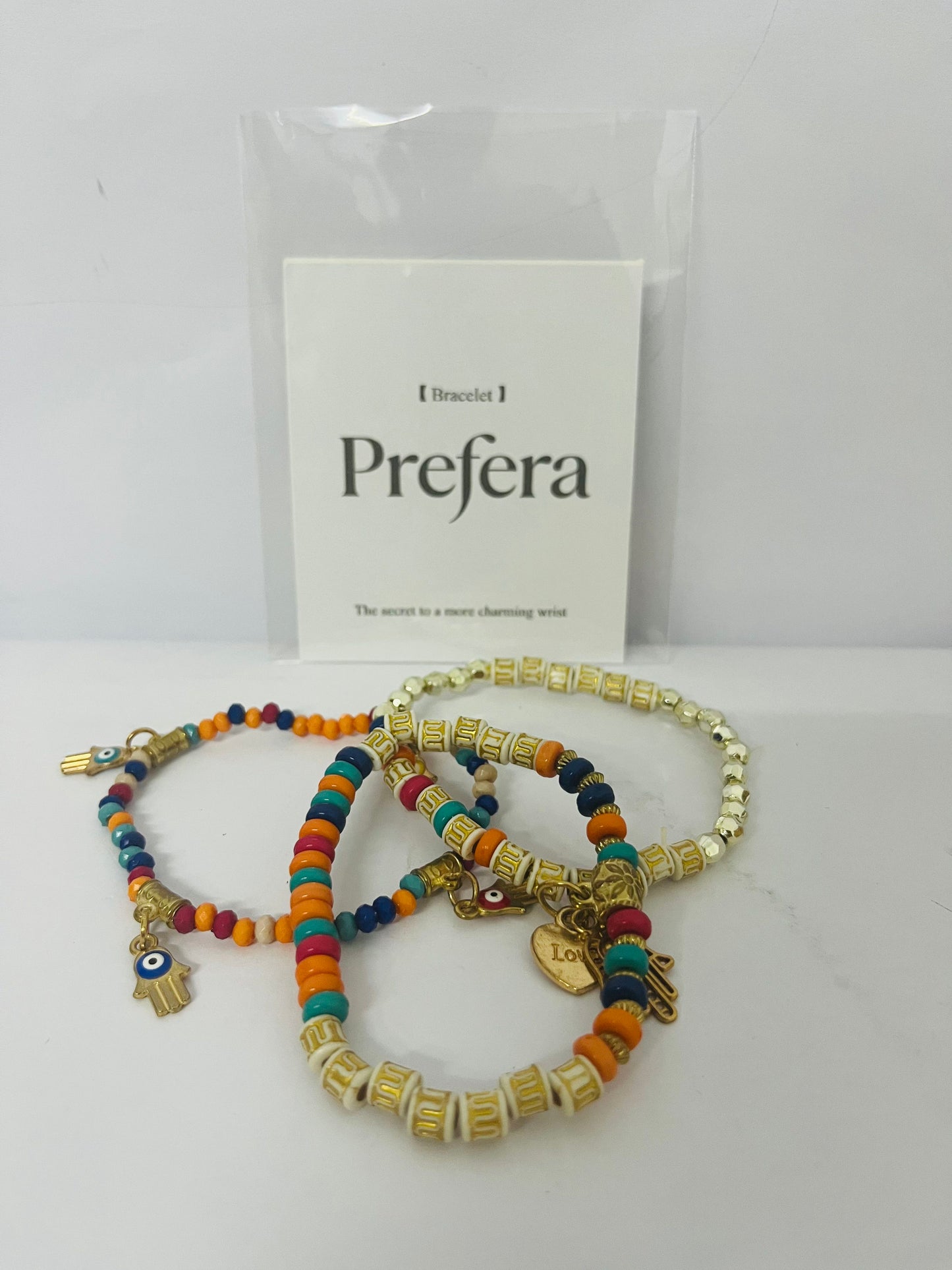 Prefera Boho Colorful Handmade Stackable Bead Bracelets Set Multicolor Seed Layered Stretch Bangle Bracelets Vaction Beach Trendy Jewelry Gifts for Women