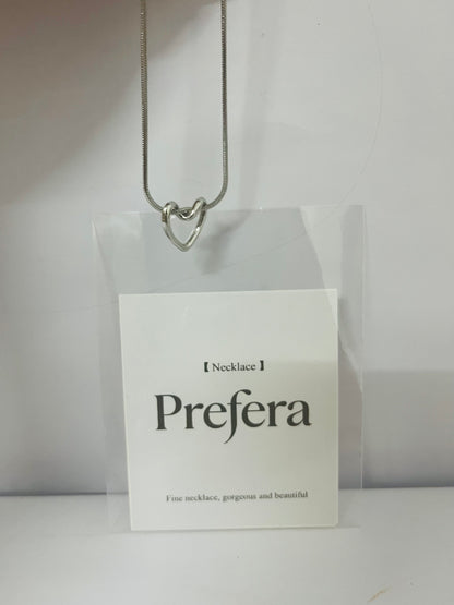 Prefera Jewelers Stainless Steel Open Heart Charm Wedding Statement Birthday Holiday Pendant Necklace