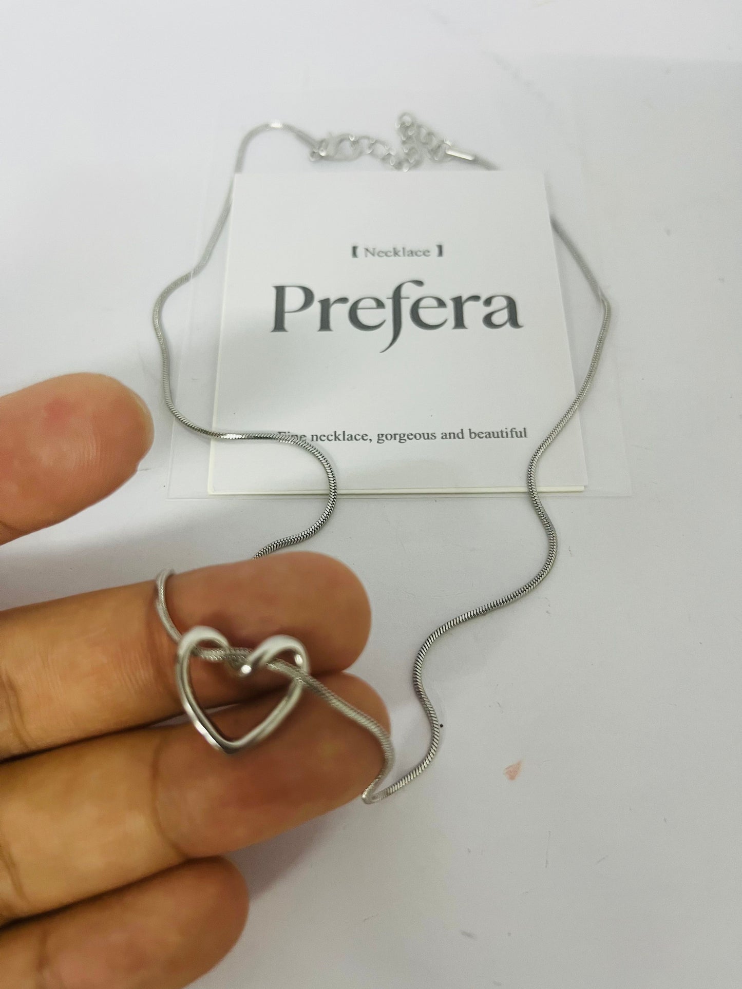 Prefera Jewelers Stainless Steel Open Heart Charm Wedding Statement Birthday Holiday Pendant Necklace