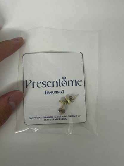 [Presentome Earrings]——Presentome Mini Heart Stud Earrings - 14K Gold Plated Delicate Ear Jewelry