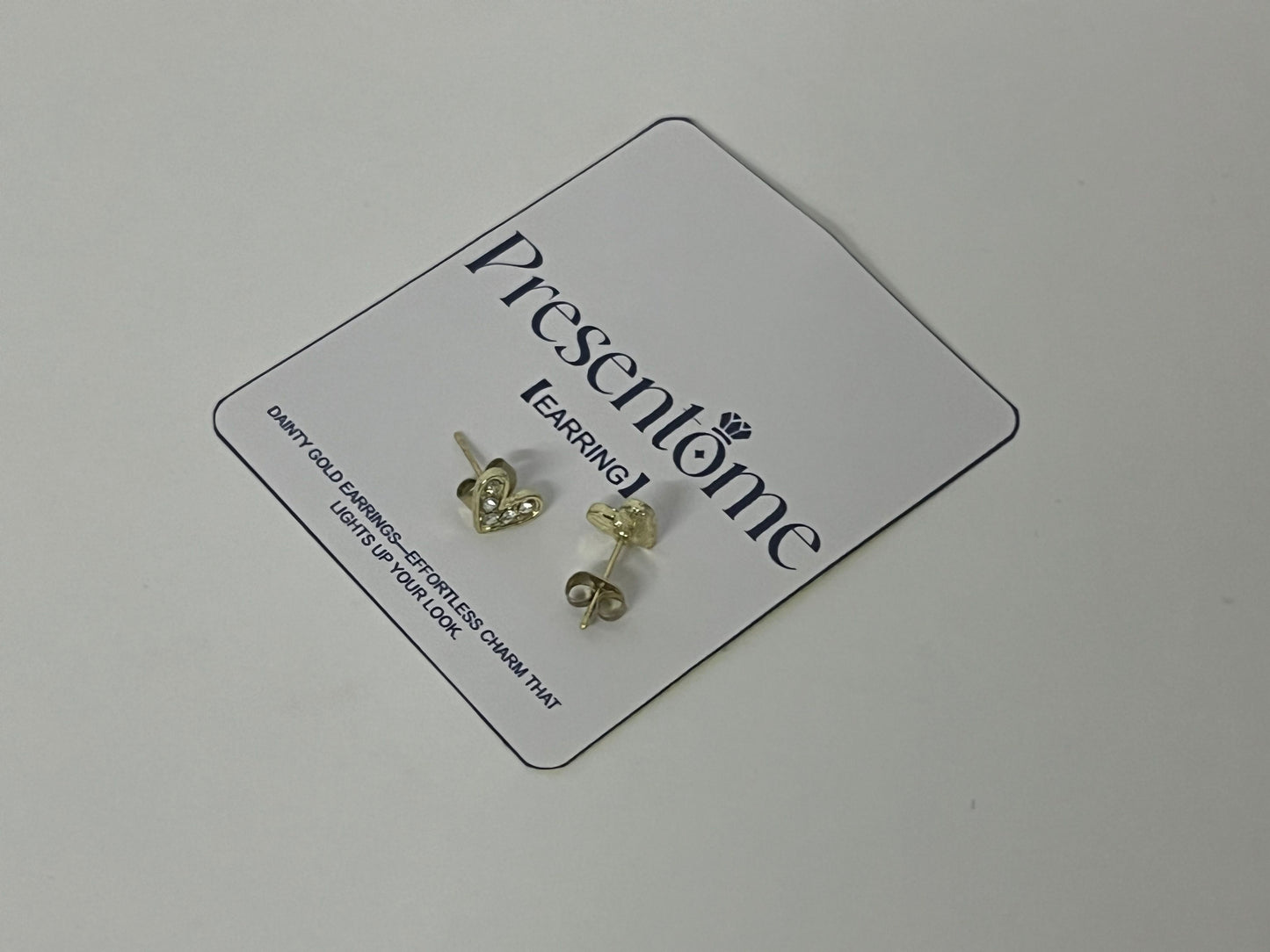 [Presentome Earrings]——Presentome Mini Heart Stud Earrings - 14K Gold Plated Delicate Ear Jewelry