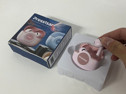 [Presstsar Earphones]-Retro Cute Wireless Bluetooth Earbuds - Semi-In-Ear Noise Canceling Headphones
