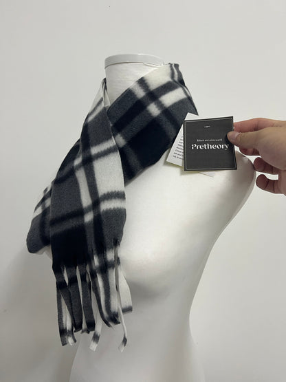 Pretheory Exquisite Mongolia Wool Scarf - Classic Plaid Design, Opulent Winter Warmth