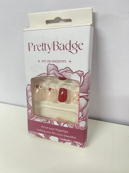 PrettyBadge Berry Gradient False Nails Retro Sweet Element Style An Exquisite Atmospheric Item for Finger Decoration