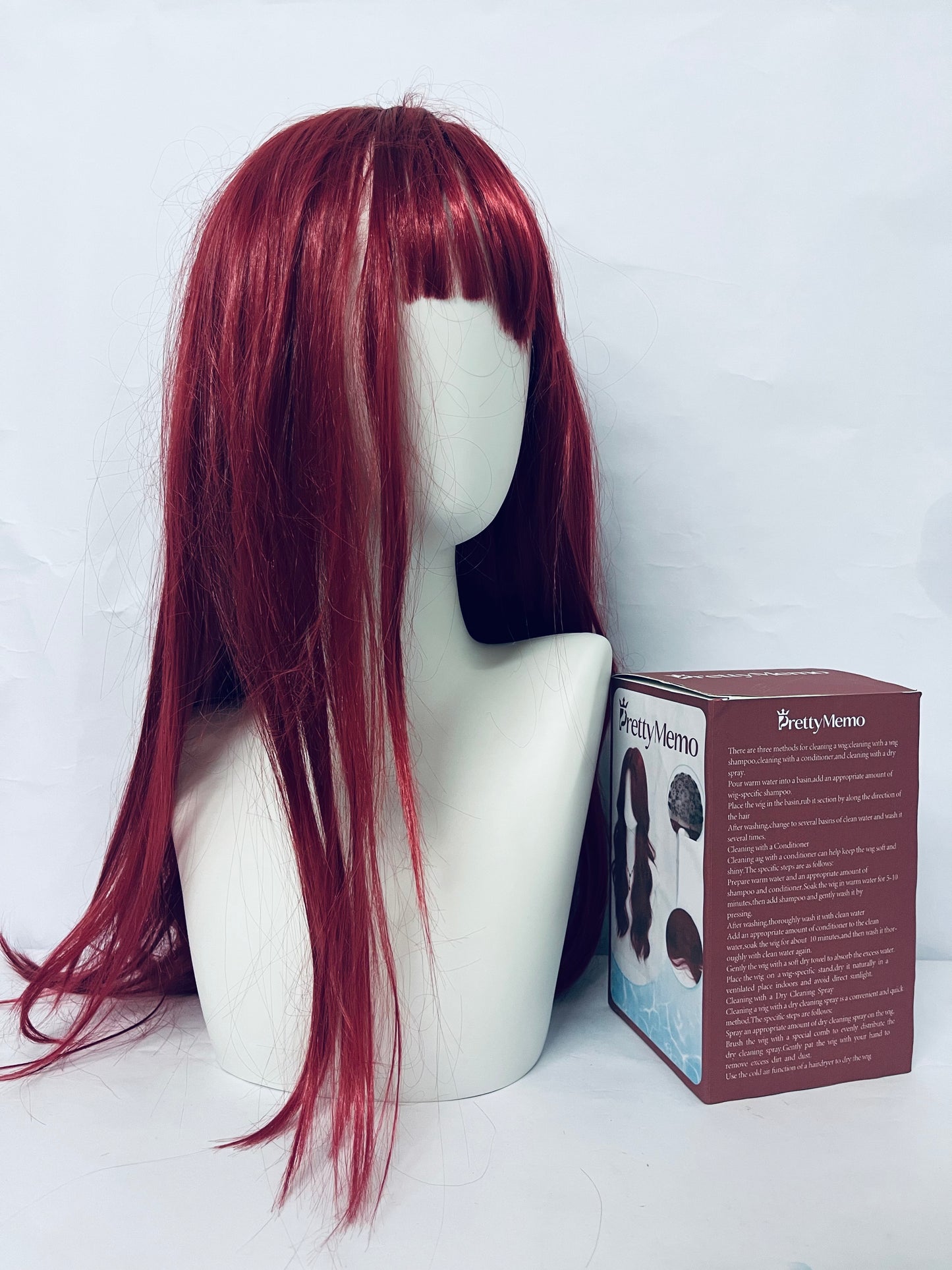PrettyMemo Wigs 28" Long Wavy Hair Heat Resistant Cosplay Wig for Women (Red)