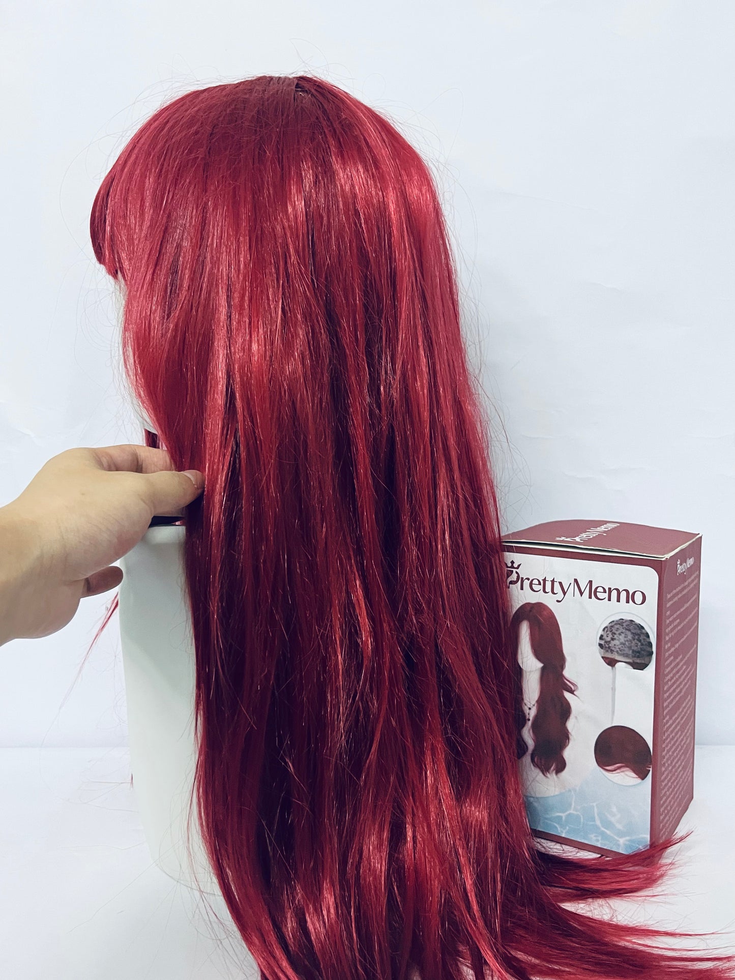 PrettyMemo Wigs 28" Long Wavy Hair Heat Resistant Cosplay Wig for Women (Red)