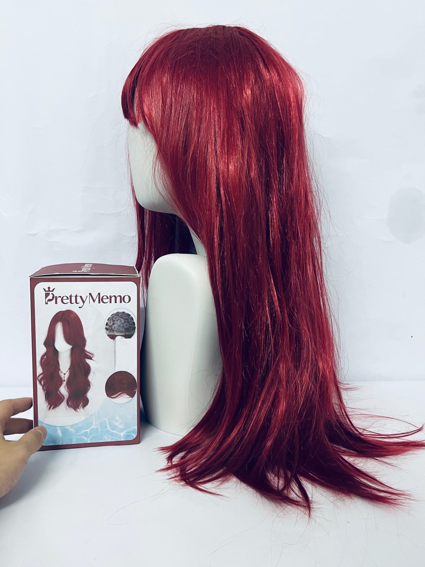 PrettyMemo Wigs 28" Long Wavy Hair Heat Resistant Cosplay Wig for Women (Red)
