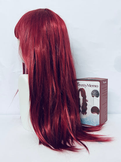PrettyMemo Wigs 28" Long Wavy Hair Heat Resistant Cosplay Wig for Women (Red)