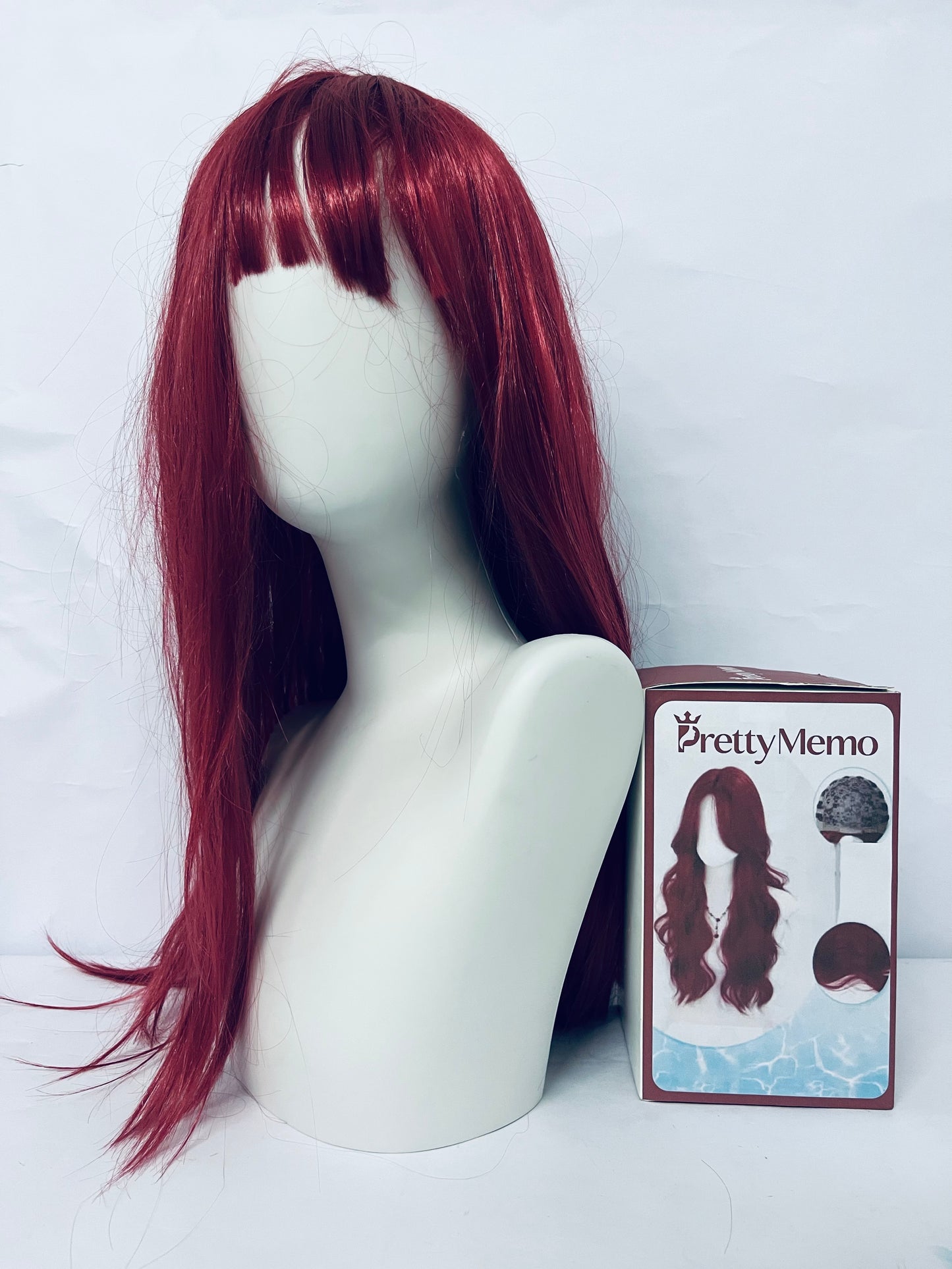 PrettyMemo Wigs 28" Long Wavy Hair Heat Resistant Cosplay Wig for Women (Red)