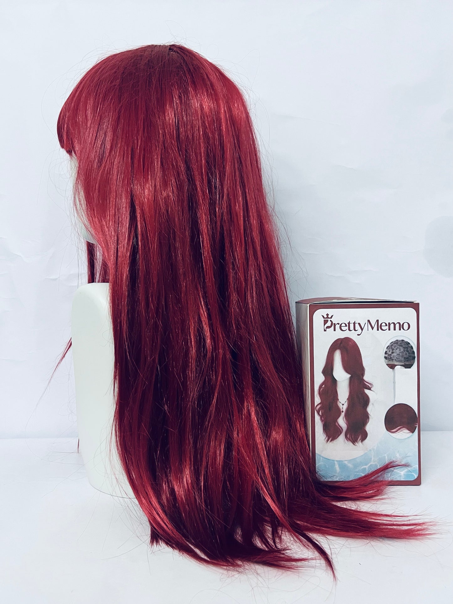 PrettyMemo Wigs 28" Long Wavy Hair Heat Resistant Cosplay Wig for Women (Red)