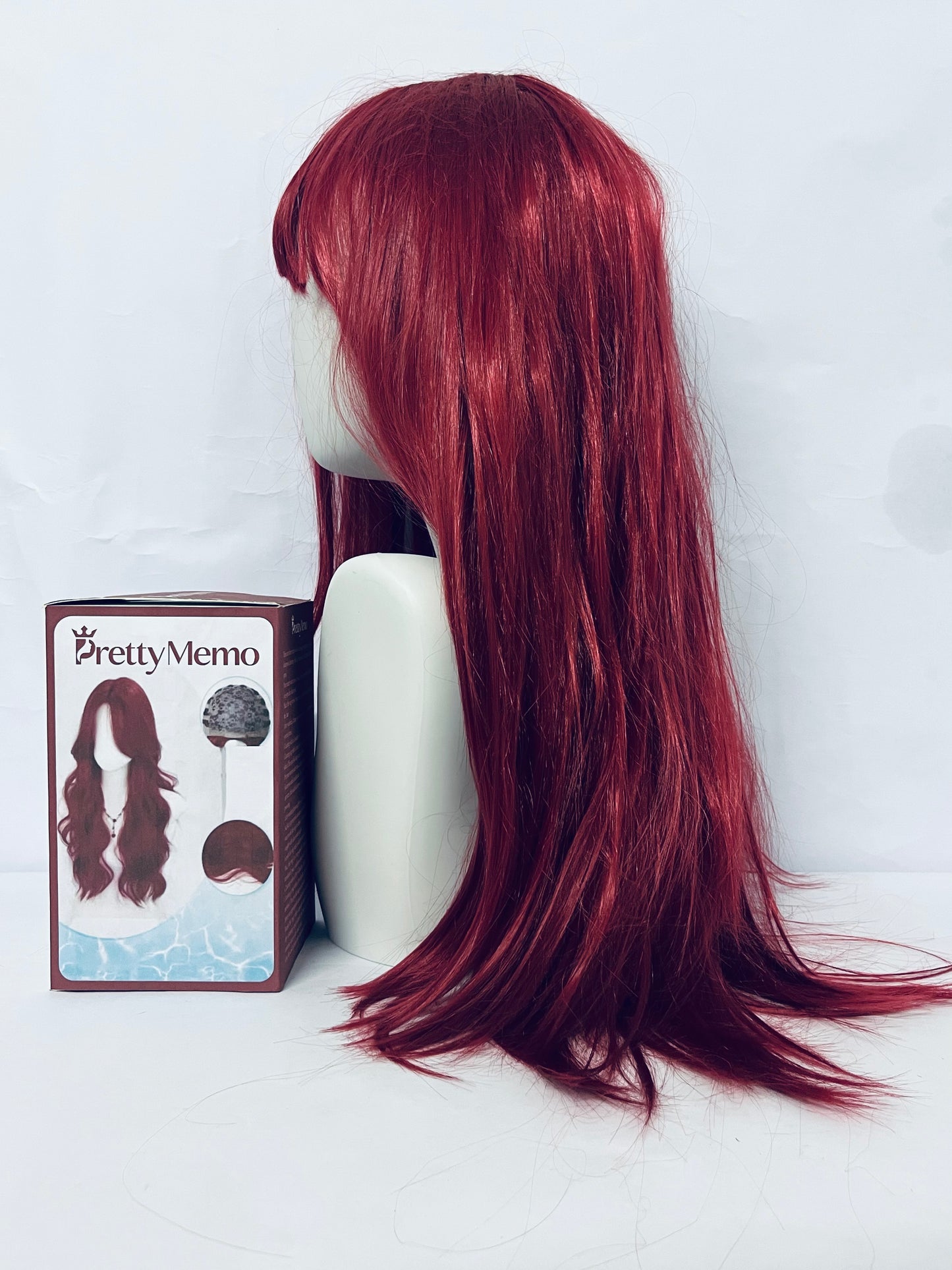 PrettyMemo Wigs 28" Long Wavy Hair Heat Resistant Cosplay Wig for Women (Red)