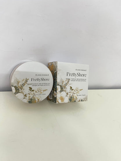 PrettyShore Loose Powder, Lightweight Brightening Setting Powder, Long-Lasting Oil Control & Pore Blurring, Natural Translucent Face Powder for Flawless Finish, 10g