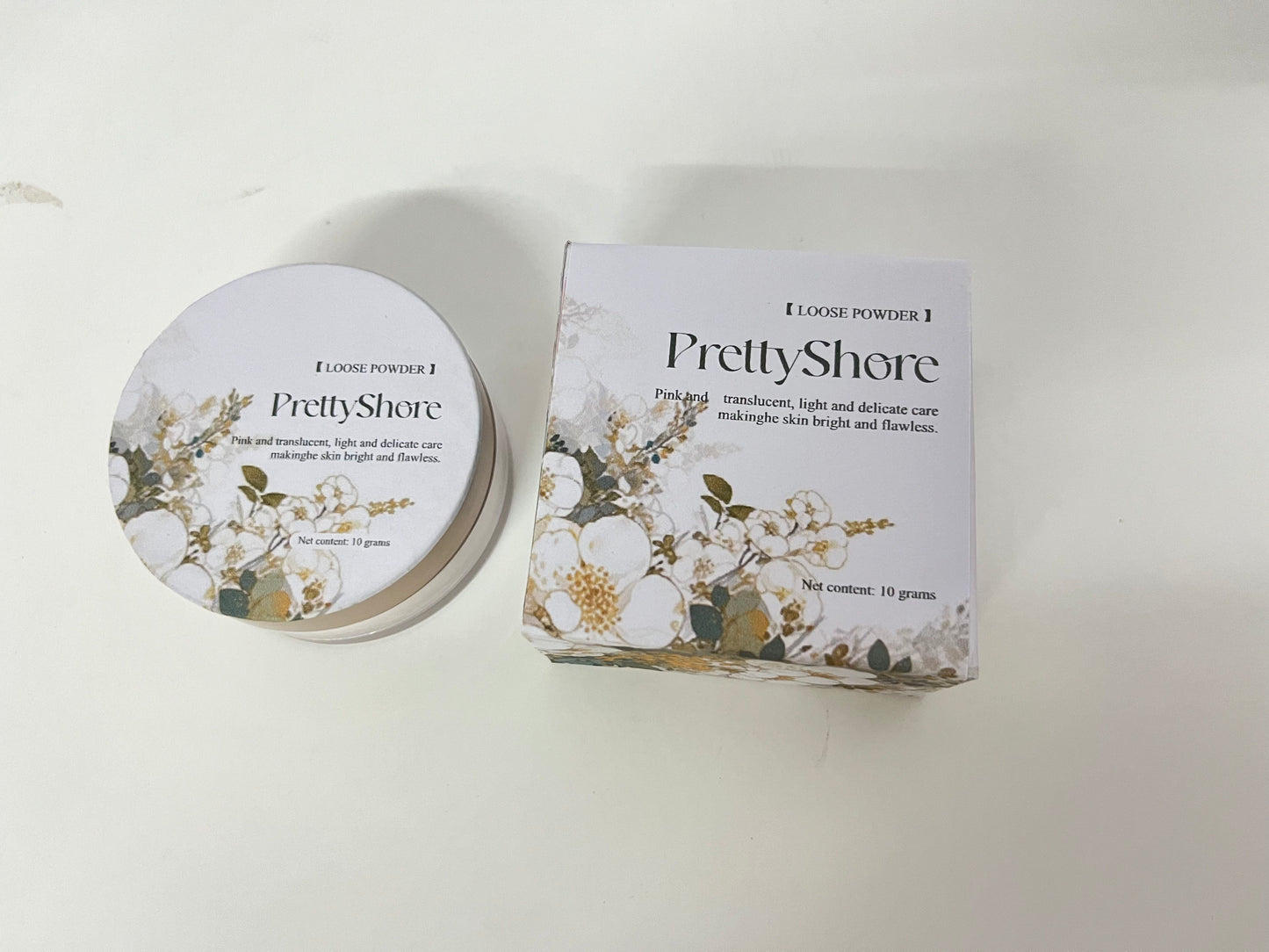PrettyShore Loose Powder, Lightweight Brightening Setting Powder, Long-Lasting Oil Control & Pore Blurring, Natural Translucent Face Powder for Flawless Finish, 10g