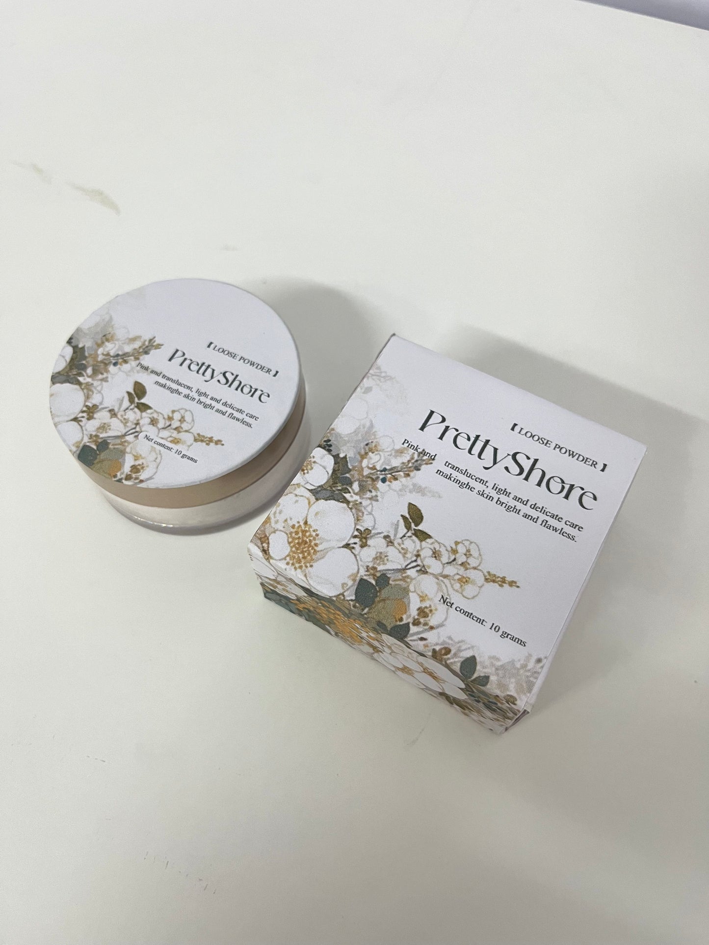 PrettyShore Loose Powder, Lightweight Brightening Setting Powder, Long-Lasting Oil Control & Pore Blurring, Natural Translucent Face Powder for Flawless Finish, 10g