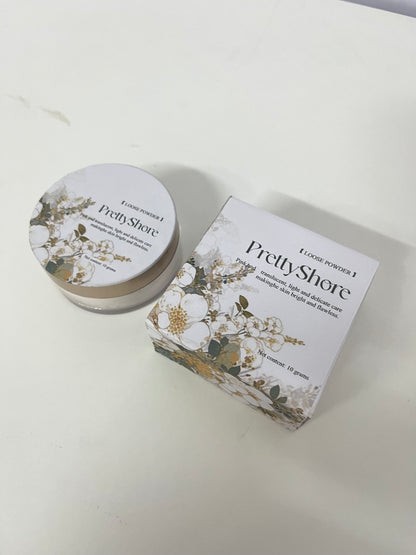 PrettyShore Loose Powder, Lightweight Brightening Setting Powder, Long-Lasting Oil Control & Pore Blurring, Natural Translucent Face Powder for Flawless Finish, 10g