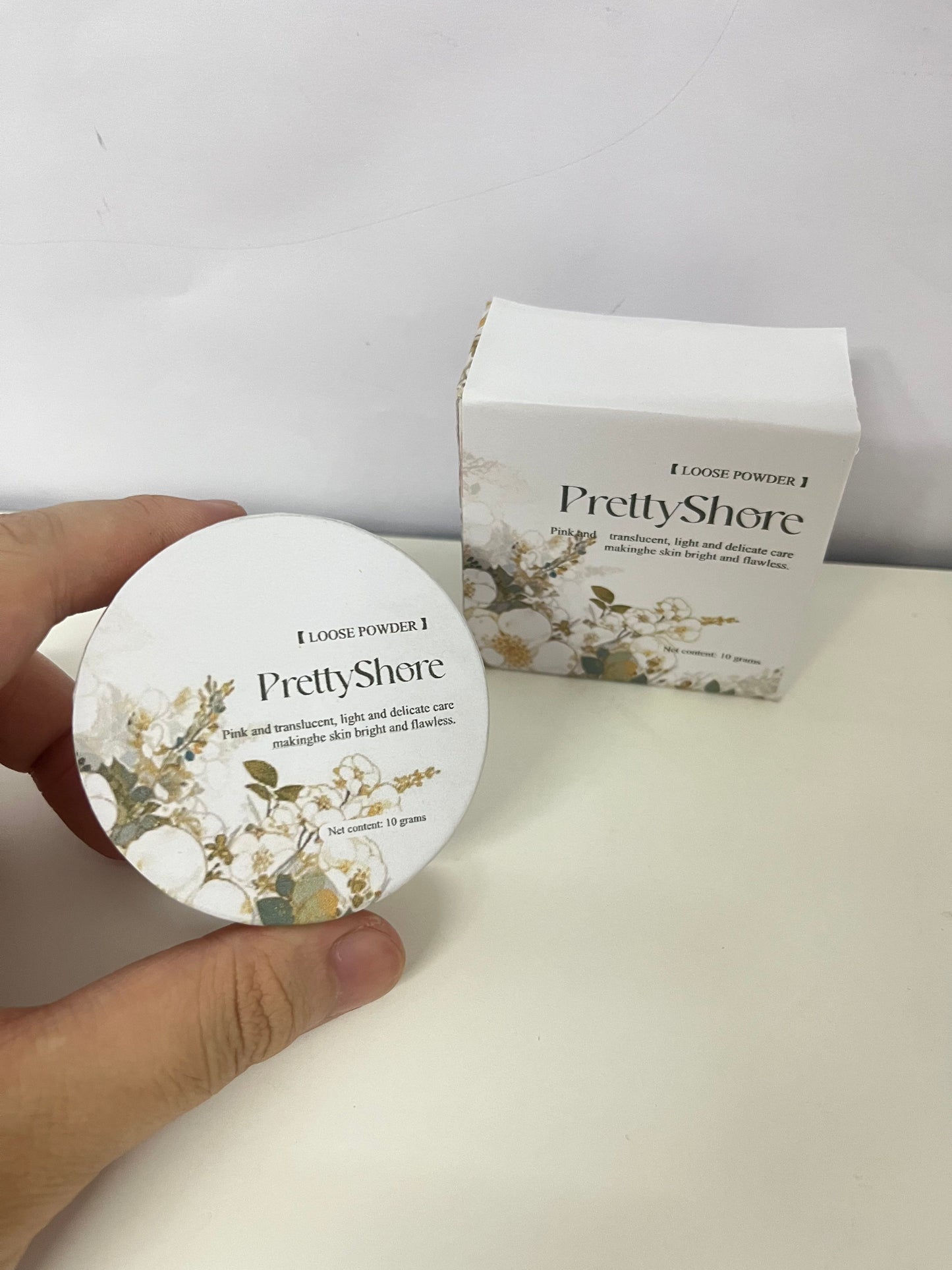 PrettyShore Loose Powder, Lightweight Brightening Setting Powder, Long-Lasting Oil Control & Pore Blurring, Natural Translucent Face Powder for Flawless Finish, 10g