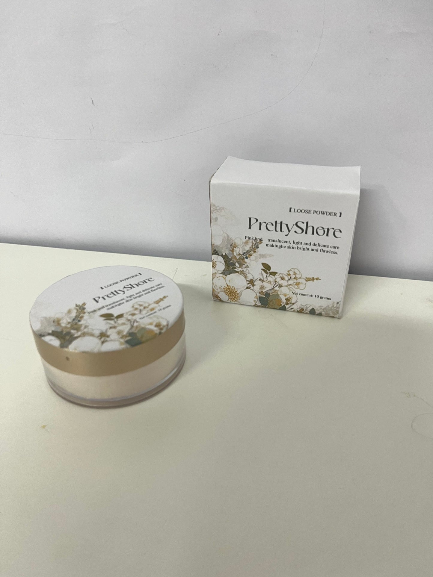 PrettyShore Loose Powder, Lightweight Brightening Setting Powder, Long-Lasting Oil Control & Pore Blurring, Natural Translucent Face Powder for Flawless Finish, 10g