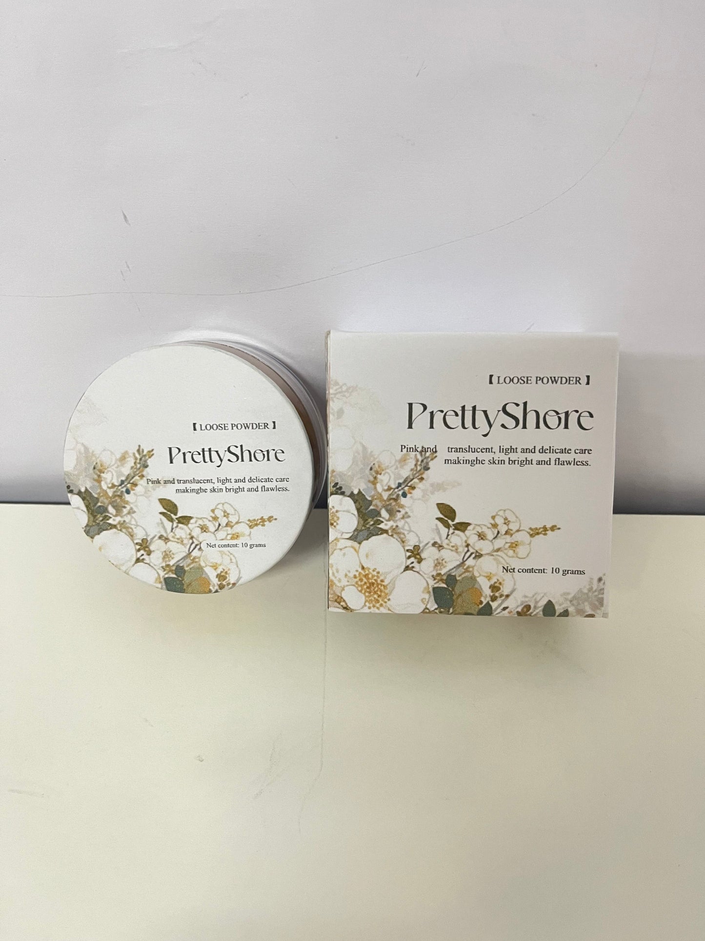 PrettyShore Loose Powder, Lightweight Brightening Setting Powder, Long-Lasting Oil Control & Pore Blurring, Natural Translucent Face Powder for Flawless Finish, 10g