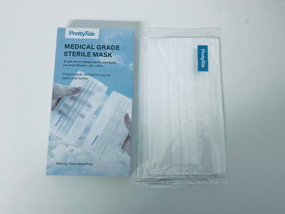 PrettyTide Medical Grade Sterile Mask Individual Packaging 99% Bacterial Filtration A Reliable Choice for Travel Protection