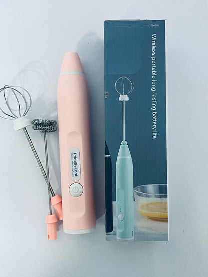 PrimitiveAnt Mini Mixer Handheld,Cordless Electric Beater Whisk for Egg,Strong Three Speed Adjustable (Pink)