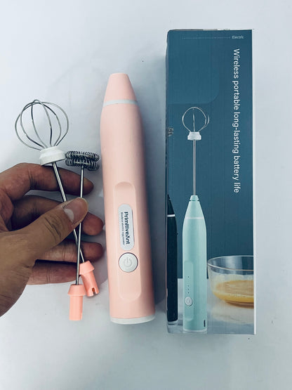 PrimitiveAnt Mini Mixer Handheld,Cordless Electric Beater Whisk for Egg,Strong Three Speed Adjustable (Pink)
