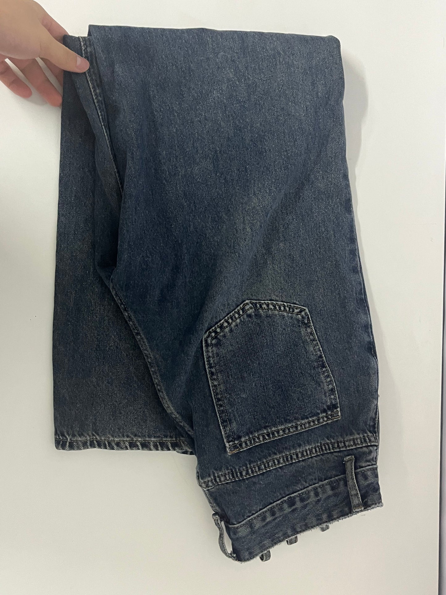 [Luckpuzzle Jeans]——Luckpuzzle Vintage Washed High-Waisted Wide-Leg Jeans - Slimming & Draped Floor-Length Denim